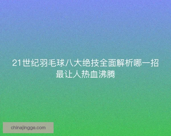 21世纪羽毛球八大绝技全面解析哪一招最让人热血沸腾
